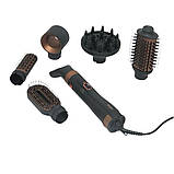 Мультистайлер 6в1 фен щітка VGR V-491 набір для укладання волосся 3 режими 6 насадок, фото 2