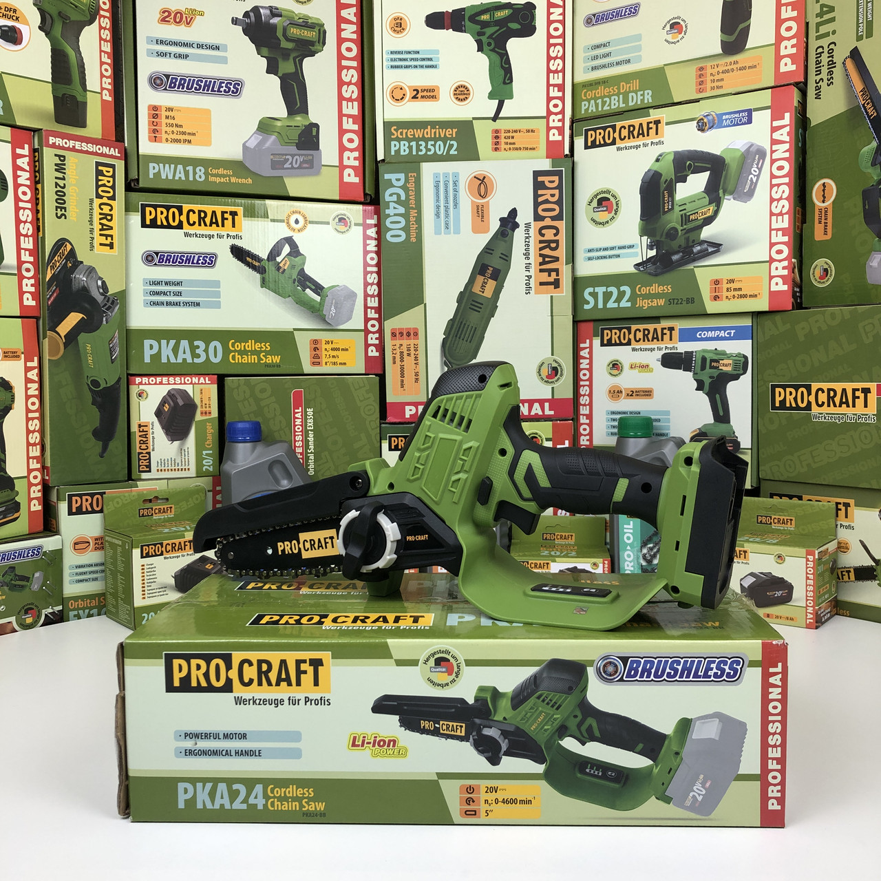Акумуляторна міні пила Procraft PKA24 (без АКБ та ЗП) Безщіткова пилка Прокрафт PKA-24