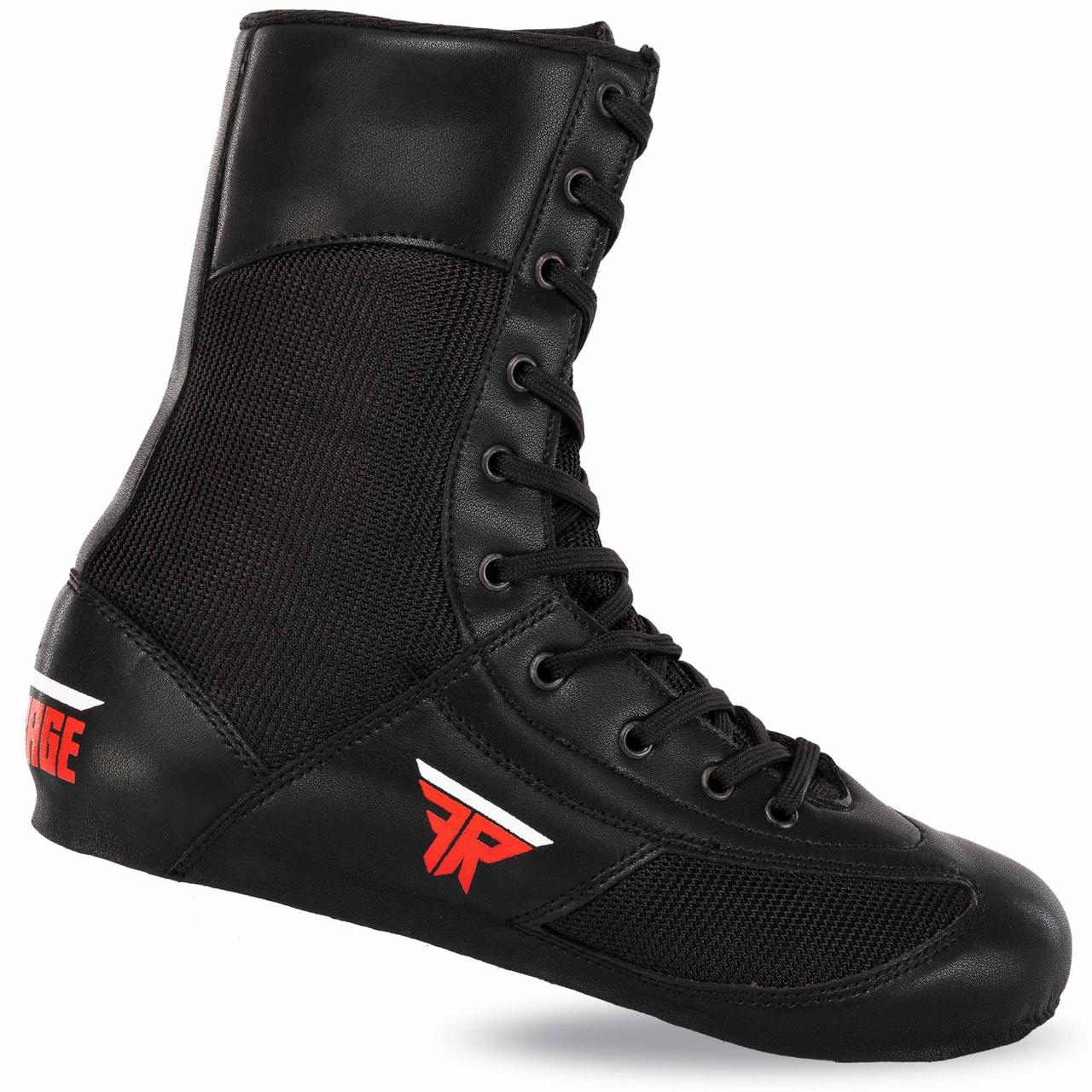 Боксерки шкіряні чорні для тренувань і змагань Fistrage Fight Gear 4543 розмір 44 Black, фото 1