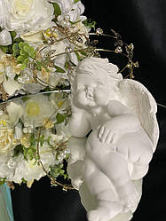 Обруч на голову Метелики зі стразами Золотистий 100 мм Красива прикраса для волосся