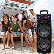 Акустична переносна колонка потужністю 60Вт з 2 мікрофонами та пультом ZXX-9292, фото 2