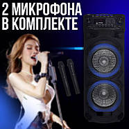 Акустична переносна колонка потужністю 60Вт з 2 мікрофонами та пультом ZXX-9292, фото 4
