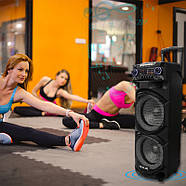 Акустична переносна колонка потужністю 60Вт з 2 мікрофонами та пультом ZXX-9292, фото 5