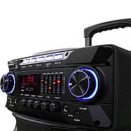 Акустична переносна колонка потужністю 60Вт з 2 мікрофонами та пультом ZXX-9292, фото 10