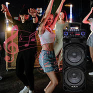 Акустична переносна колонка потужністю 60Вт з 2 мікрофонами та пультом ZXX-9292, фото 3