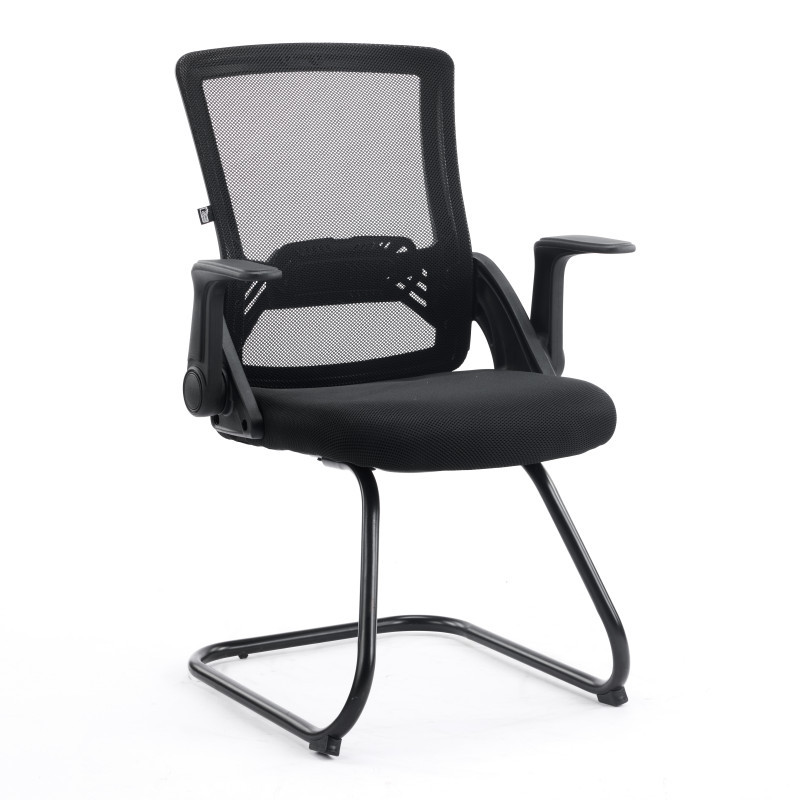 Конференційне крісло Bergen office black Special4You на полозах із сітковою спинкою в офіс для нарад, фото 1