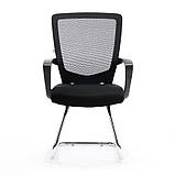 Офісне крісло Torino black на хром полози із сітковою спинкою чорного кольору, фото 2