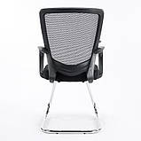 Офісне крісло Torino black на хром полози із сітковою спинкою чорного кольору, фото 3
