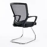 Офісне крісло Torino black на хром полози із сітковою спинкою чорного кольору, фото 5