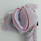 Дитяча сумочка-рюкзак м'яка іграшка «Кролик» сірий, 29 см ТМ Копиця (00205-10), фото 3