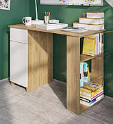 Комп'ютерний стіл-стелаж СЛТ-77 (з ящиком), офісний стіл, стіл для школяра колір Дуб артізан + Білий