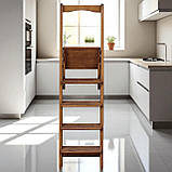Дерев'яна драбина на 5 сходинки з вільхи висока, міцна, розкладна та зручна у використанні горіх темний, фото 5
