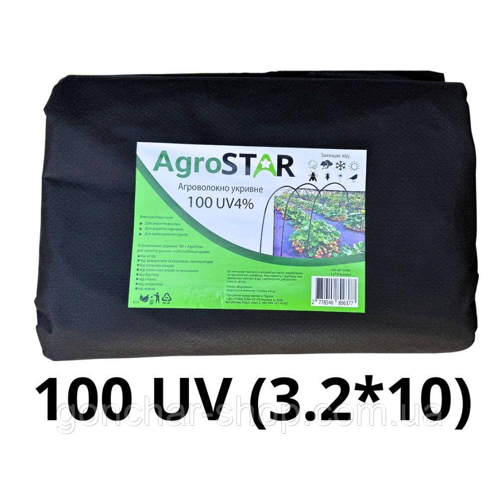 Агроволокно чорне 100 г/м 3.2 х 10 м Agrostar Україна, для полуниці, від бур'янів, фото 1