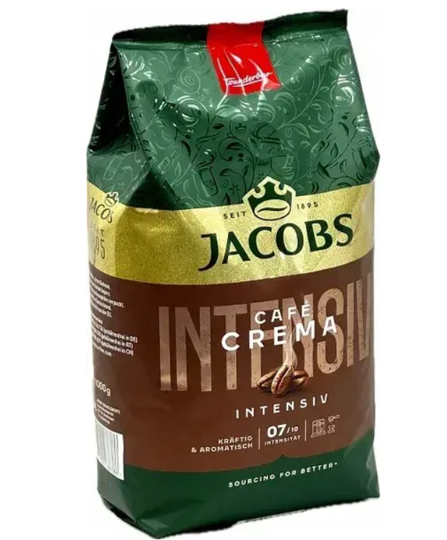 Кава Jacobs Cafe Crema Intensiv в зернах 1кг