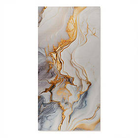 Декоративна плита ПВХ цільна 1.22х2.44 м, ПВХ панель на стіну глянсова, Золотистий мармур