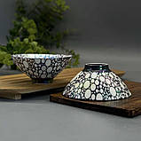 Фарфорова піала для пуера зі срібленням «Морська піна» Чорна з перламутром (1шт 75мл), фото 2