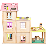 Ляльковий будиночок дерев'яний великий (3 поверхи, меблі, дах, шестерні, перемикачі, ліфт, музика) MD 1370, фото 4