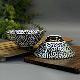 Фарфорова піала зі срібленням «Достаток» Чорна з перламутром (1шт 75мл), фото 2