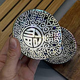 Фарфорова піала зі срібленням «Достаток» Чорна з перламутром (1шт 75мл), фото 3