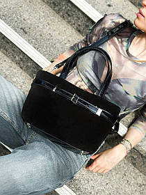 Сумка жіноча "Лоліта" натуральна шкіра та замша, чорна