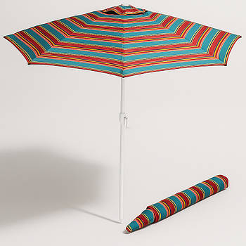 Парасолька пляжна з механізмом підйому, 2,7м, HY-27, Різнокольоровий / Парасолька для пляжу / Парасолька від сонця