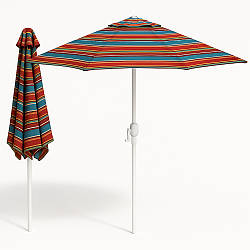 Парасолька пляжна з механізмом підйому, 2,7м, HY-27, Різнокольоровий / Парасолька для пляжу / Парасолька від сонця