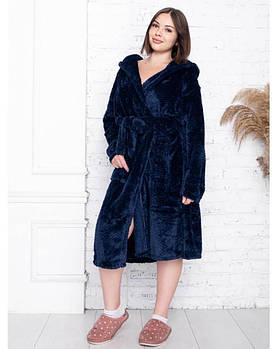 Халат жіночий, махровий великого розміру з поясом