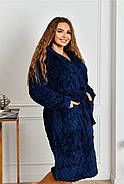 Халат жіночий, махровий великого розміру з поясом, фото 3