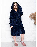 Халат жіночий, махровий великого розміру з поясом, фото 5