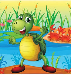 Подарунковий паперовий пакет КВАДРАТ 24*24*10 см Мультик