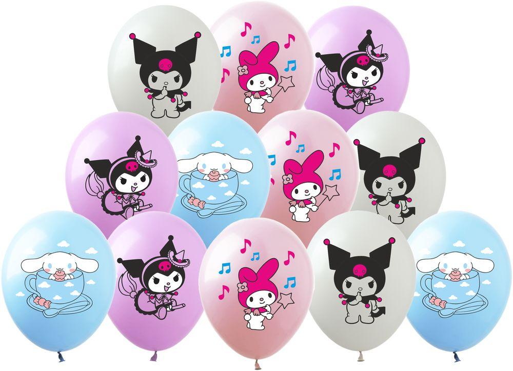 Повітряні Кульки 12"(30сm) "Мелоді та Куромі" 1-стор 10шт Різнокольоровий Pelican, фото 1