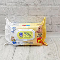 Вологі натуральні серветки для дітей Dr. Protec Premium Quality Baby з ромашкою та гліцерином 100 шт з Італії