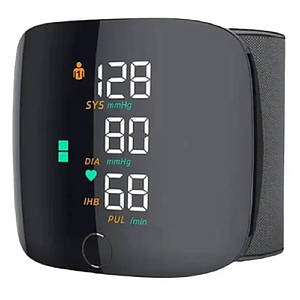 Тонометр на зап'ястя WEB506, акумулятор 320 mAh, із сенсорним екраном та голосом Чорний
