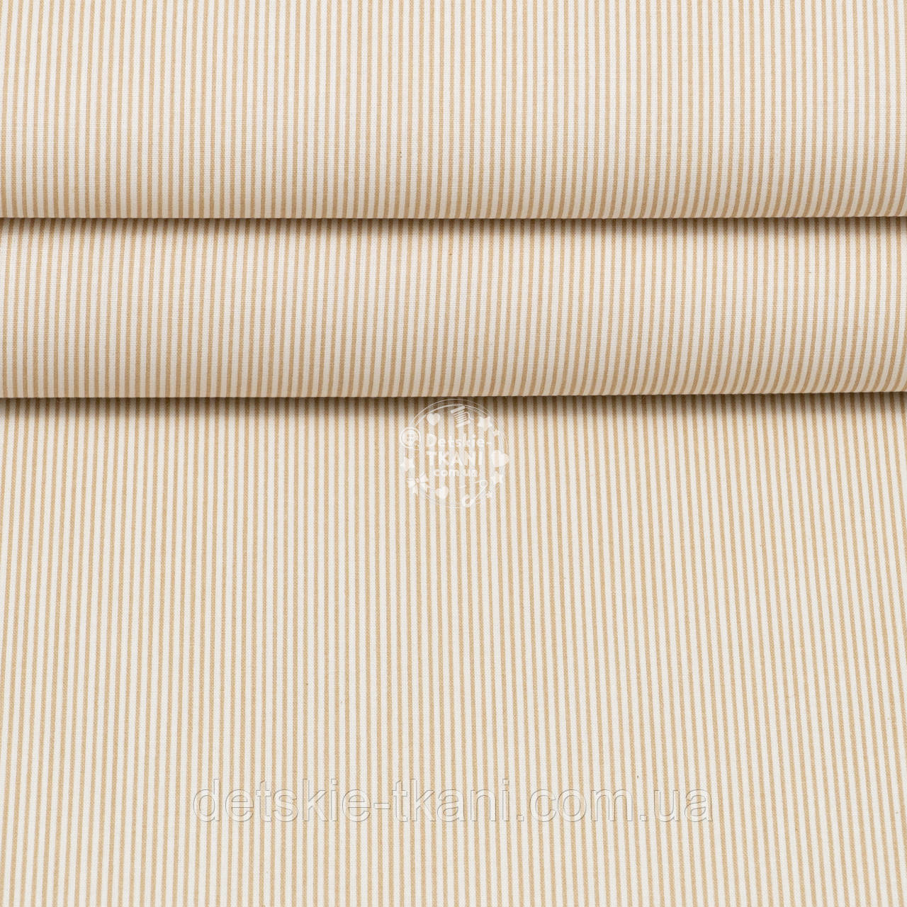 Ранфорс шириною 240 см "Дрібна бежева смужка", №5623, фото 1