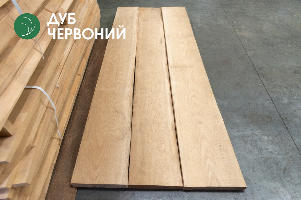 Дошка обрізна з дуба червоного 32 мм, ґатунок екстра