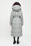Довгий жіночий пуховик-ковдра з поясом Finn Flare W20-11041-916 сіра XS, фото 4