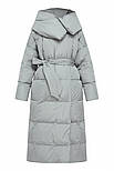 Довгий жіночий пуховик-ковдра з поясом Finn Flare W20-11041-916 сіра XS, фото 7