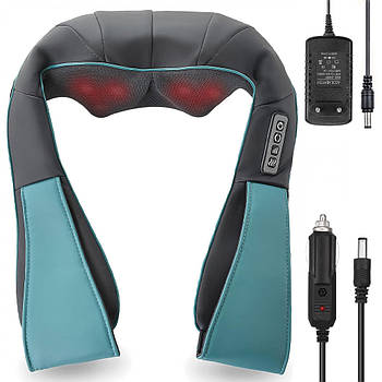 Роликовий масажер для спини та шиї з підігівом, від мережі, Massage Shawl / Електричний вібромасажер для тіла