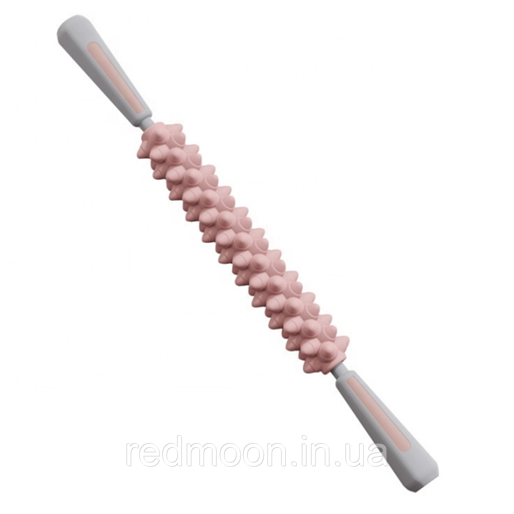 Скалка -масажер для тіла антицелюлітний, 48,6 см, Рожевий / Механічний масажер / Масажер для тіла ручний, фото 1