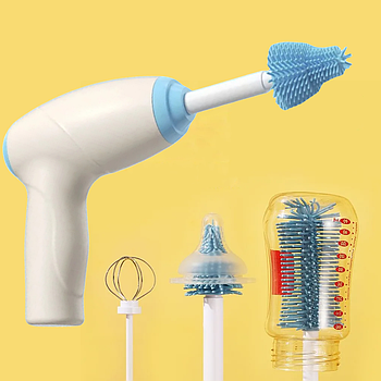 Електрична щітка для пляшок, +4 насадки, 5Вт / Щітка для миття банок / Акумуляторна щітка для пляшок