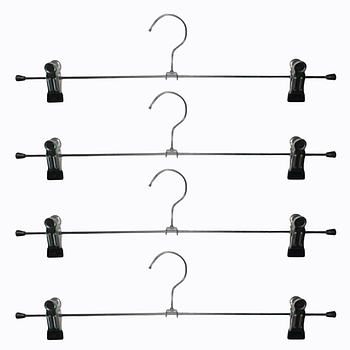 4 шт Вішаки для штанів та спідниць 30 см, 5403576 / Тремпель для брюк / Плечики з зажимами / Металеві вішаки