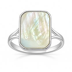 Перламутр срібна каблучка, 0475ЛП
