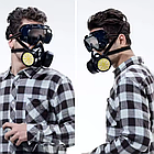 Промислова захисна маска з подвійним респіратором та окулярами / Будівельна маска повнолицева / Маска від пилу, фото 2