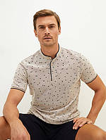 Бежеве чоловіче поло LC Waikiki/Лс Вайкікі з синім принтом. фірмова Туреччина