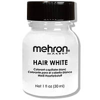Фарба для волосся MEHRON Makeup Hair White With Brush, Біла, 30 мл