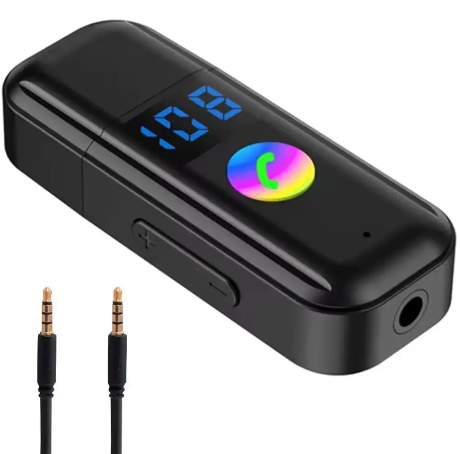 Адаптер автомобільний Bluetooth, трансмітер, ресивер 4690 AUX MP3/WAV, чорний, фото 1