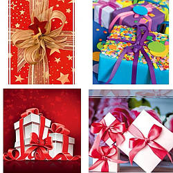 Подарунковий паперовий пакет КВАДРАТ 24*24*10 см Подарунок