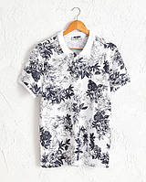 Біле чоловіче поло LC Waikiki/Лс Вайкікі з синім листяним принтом. фірмова Туреччина