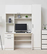 Мультифункціональний навчальний стіл з полицями та шафою СЛТ - 8, колір Білий