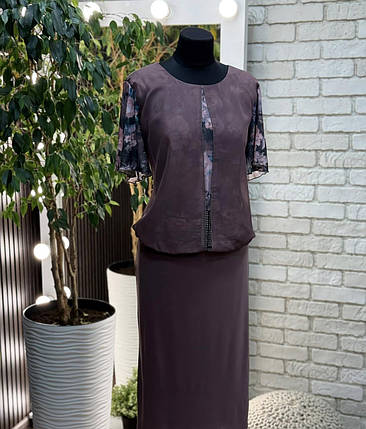 Стильна жіноча сукня, тканина "Масло" розмір 52, фото 1